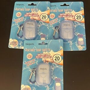 3 New Biopure Portable Soap Sheets set bundle